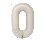 Folyo Balon 0 Rakamı Helyum Balon 76 cm (KREM)