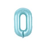 Folyo Balon 0 Rakamı Helyum Balon 76 Cm Mavi Renk - 0 Yaş