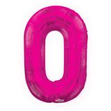 Folyo Balon 0 Rakamı Pembe 100 Cm Çok Renkli