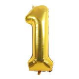 Folyo Balon 1 Rakamı Helyum Balon 36 Cm Gold Renk - 1 Yaş