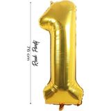 Folyo Balon 1 Rakamı Helyum Balon 76 cm Gold Renk - 1 Yaş Balonu - 1 Rakam Balon - 34 Inch - Altın