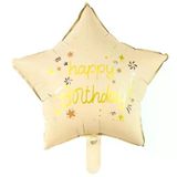 Folyo Balon 18 inç 45cmYILDIZ happy birthday krem