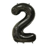 Folyo Balon 2 Rakamı Helyum Balon 76 Cm (SİYAH)