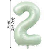 Folyo Balon 2 Rakamı Helyum Balon 76 cm Yeşil Renk - 2 Yaş Balonu - 2 Rakam Balon - 34 Inch