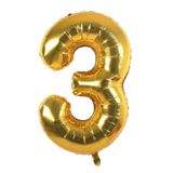 Folyo Balon 3 Rakamı Helyum Balon 76 Cm (GOLD)