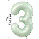 Folyo Balon 3 Rakamı Helyum Balon 76 cm Yeşil Renk - 3 Yaş Balonu - 3 Rakam Balon - 34 Inch