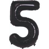 Folyo Balon 5 Rakamı Helyum Balon 76 cm Siyah Renk - 5 Yaş Balonu - 5 Yaş Balon -5 Rakam Balon