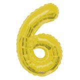 Folyo Balon 6 Rakamı Gold//Altın Renk 100 Cm Çok Renkli