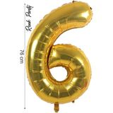 Folyo Balon 6 Rakamı Helyum Balon 76 cm Gold Renk - 6 Yaş Balonu - 6 Rakam Balon - 34 Inch - Altın