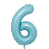 Folyo Balon 6 Rakamı Helyum Balon 76 Cm (MAVİ)