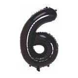 Folyo Balon 6 Rakamı Helyum Balon 76 cm Siyah Renk - 6 Yaş Balonu - 6 Yaş Balon -6 Rakam Balon - 000-Siyah