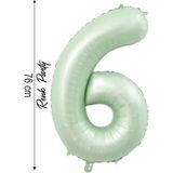 Folyo Balon 6 Rakamı Helyum Balon 76 cm Yeşil Renk - 6 Yaş Balonu - 6 Rakam Balon - 34 Inch