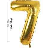 Folyo Balon 7 Rakamı Helyum Balon 100 cm Gold Renk - 7 Yaş Balonu - 7 Rakam Balon - 40 Inch