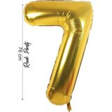 Folyo Balon 7 Rakamı Helyum Balon 76 cm Gold Renk - 7 Yaş Balonu - 7 Rakam Balon - 34 Inch - Altın