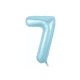 Folyo Balon 7 Rakamı Helyum Balon 76 Cm Mavi Renk - 7 Yaş