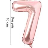Folyo Balon 7 Rakamı Helyum Balon 76 cm Rose Renk - 7 Yaş Balonu - 7 Rakam Balon - 34 Inch