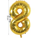 Folyo Balon 8 Rakamı Helyum Balon 76 cm Gold Renk - 8 Yaş Balonu - 8 Rakam Balon - 34 Inch - Altın