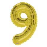 Folyo Balon 9 Rakamı Gold//Altın Renk 100 Cm Çok Renkli