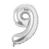 Folyo Balon 9 Rakamı Helyum Balon 76 Cm (GÜMÜŞ)
