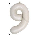 Folyo Balon 9 Rakamı Helyum Balon 76 Cm (KREM)