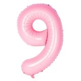 Folyo Balon 9 Rakamı Helyum Balon 76 Cm (PEMBE)