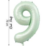 Folyo Balon 9 Rakamı Helyum Balon 76 cm Yeşil Renk - 9 Yaş Balonu - 9 Rakam Balon - 34 Inch