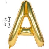 Folyo Balon A Harfi Helyum Balon 76 cm Gold Renk - A Harf Balon - Harf Folyo Balon - 34 Inch - Altın
