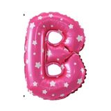 Folyo Balon B Harfi Helyum Balon 16 inch (PEMBE)