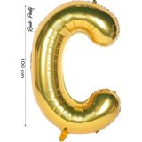 Folyo Balon C Harfi Helyum Balon 100 cm Gold Renk - C Harf Balon - Harf Folyo Balon - 40 Inch
