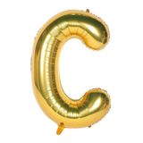 Folyo Balon C Harfi Helyum Balon 16 inch (GOLD)
