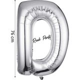 Folyo Balon D Harfi Helyum Balon 100 cm Gümüş Renk - D Harf Balon - Harf Folyo Balon - 40 Inch