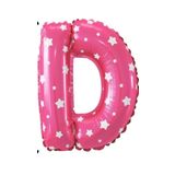 Folyo Balon D Harfi Helyum Balon 16 İnch (PEMBE)
