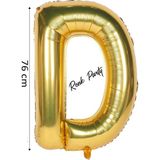 Folyo Balon D Harfi Helyum Balon 76 cm Gold Renk - D Harf Balon - Harf Folyo Balon - 34 Inch - Altın