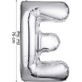 Folyo Balon E Harfi Helyum Balon 100 cm Gümüş Renk - E Harf Balon - Harf Folyo Balon - 40 Inch