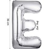 Folyo Balon E Harfi Helyum Balon 36 cm Gümüş Renk - E Harf Balon - Harf Folyo Balon - 16 Inch