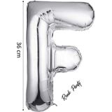 Folyo Balon F Harfi Helyum Balon 36 cm Gold Renk - F Harf Balon - Harf Folyo Balon - 16 Inch - Gümüş