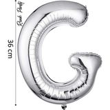 Folyo Balon G Harfi Helyum Balon 36 cm Gümüş Renk - G Harf Balon - Harf Folyo Balon - 16 Inch
