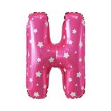 Folyo Balon H Harfi Helyum Balon 16 İnch (PEMBE)