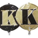 FOLYO BALON HARF K ÇİFT TARAFLI GOLD-SİYAH 18'' - PAKETTE 1 ADET