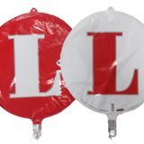 FOLYO BALON HARF L ÇİFT TARAFLI KIRMIZI-BEYAZ 18'' - PAKETTE 1 ADET