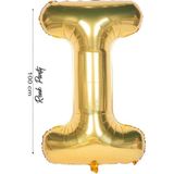 Folyo Balon I Harfi Helyum Balon 100 cm Gold Renk - I Harf Balon - Harf Folyo Balon - 40 Inch
