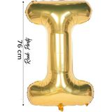 Folyo Balon I Harfi Helyum Balon 76 cm Gold Renk - I Harf Balon - Harf Folyo Balon - 34 Inch - Altın