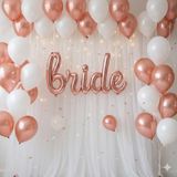 Folyo Balon ile Bride El Yazı ile Rose gold Renginde 90 cm kaliteli folyo