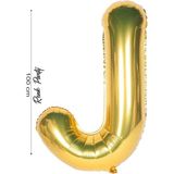 Folyo Balon J Harfi Helyum Balon 100 cm Gold Renk - J Harf Balon - Harf Folyo Balon - 40 Inch