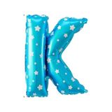 Folyo Balon K Harfi Helyum Balon 16 İnch (MAVİ)