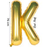 Folyo Balon K Harfi Helyum Balon 76 cm Gold Renk - K Harf Balon - Harf Folyo Balon - 34 Inch - Altın