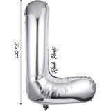 Folyo Balon L Harfi Helyum Balon 36 cm Gümüş Renk - L Harf Balon - Harf Folyo Balon - 16 Inch
