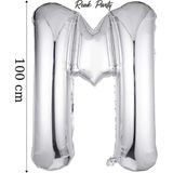 Folyo Balon M Harfi Helyum Balon 100 cm Gümüş Renk - M Harf Balon - Harf Folyo Balon - 40 Inch