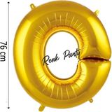 Folyo Balon O Harfi Helyum Balon 76 cm Gold Renk - O Harf Balon - Harf Folyo Balon - 34 Inch - Altın
