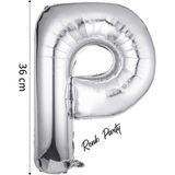 Folyo Balon P Harfi Helyum Balon 36 cm Gümüş Renk -P Harf Balon - Harf Folyo Balon - 16 Inch